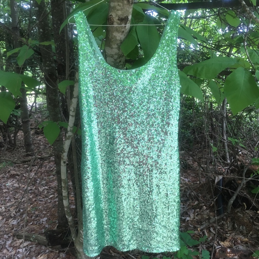 Green Sequin short dress